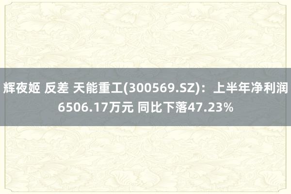 辉夜姬 反差 天能重工(300569.SZ)：上半年净利润6506.17万元 同比下落47.23%