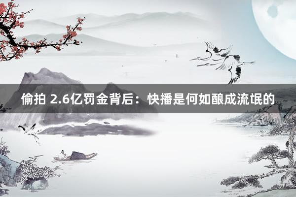 偷拍 2.6亿罚金背后：快播是何如酿成流氓的