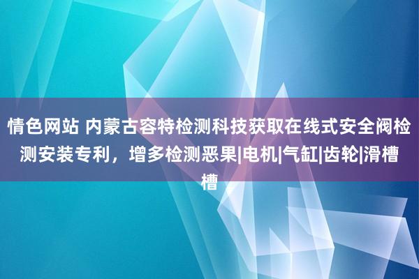 情色网站 内蒙古容特检测科技获取在线式安全阀检测安装专利，增多检测恶果|电机|气缸|齿轮|滑槽